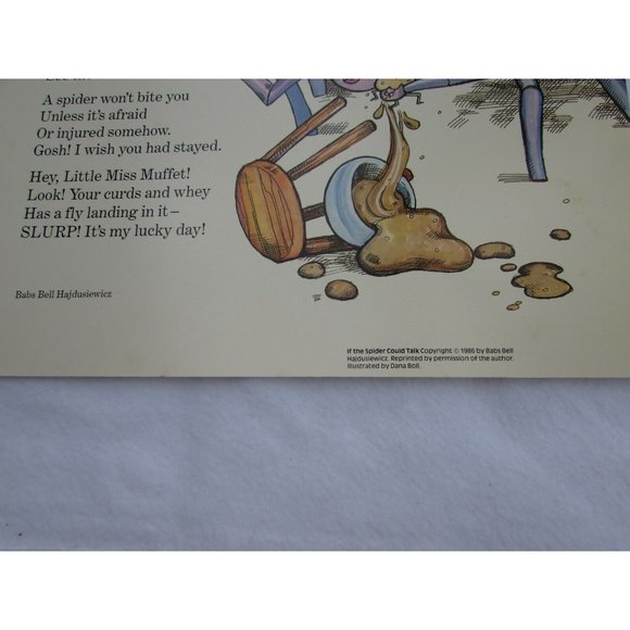 Spider Could Talk Grade School Poster Babs Bell Hajdusiewicz 30250 Poetry VNTG - Picture 4 of 6
